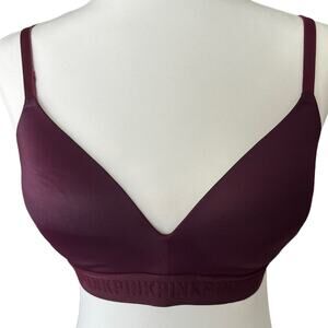 PINK Victoria's Secret Bra Wear Everywhere Wireless Lightly Lined Wine Size 36C